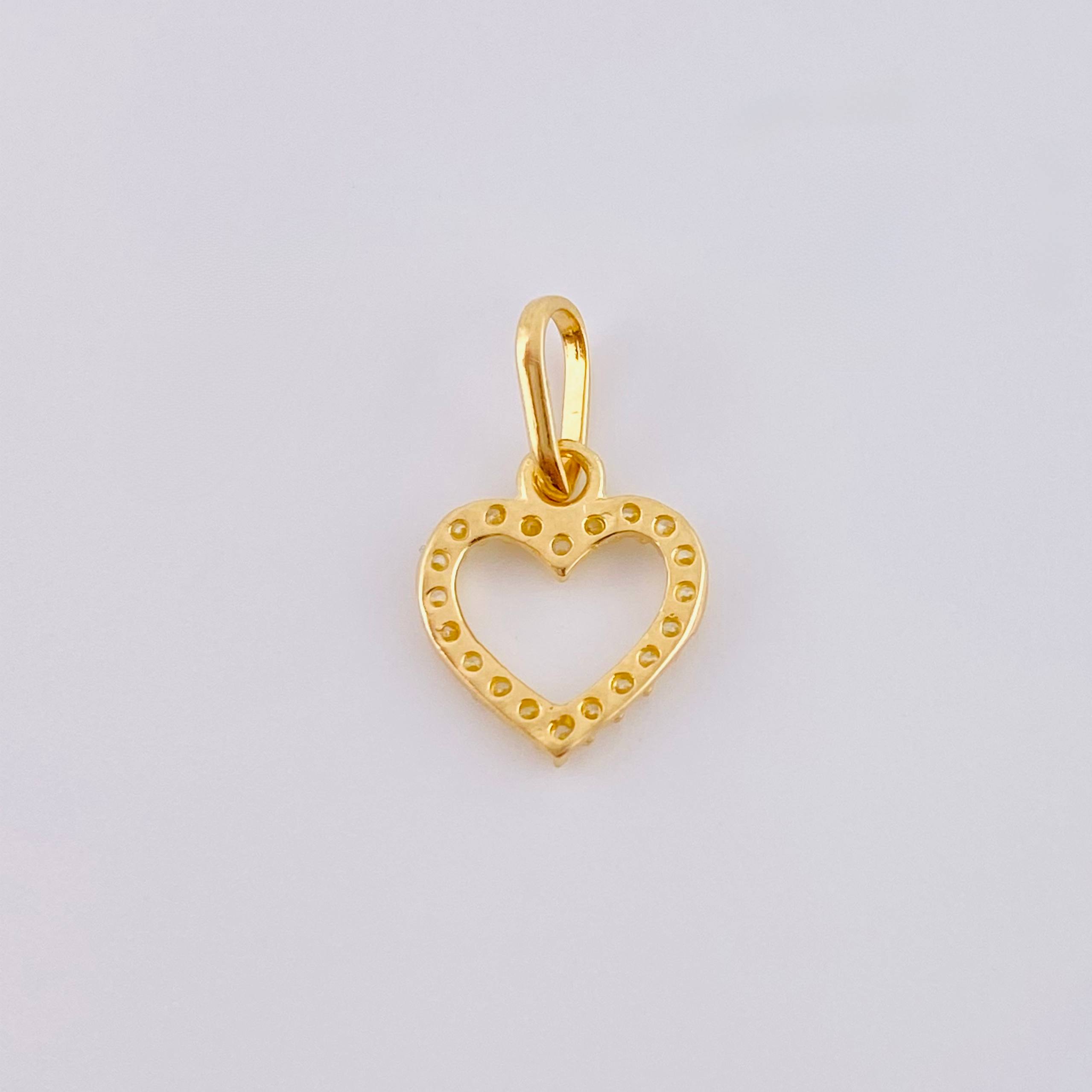 Dije Silueta Corazón 0.45 g / 3/4 in Oro Amarillo 18K