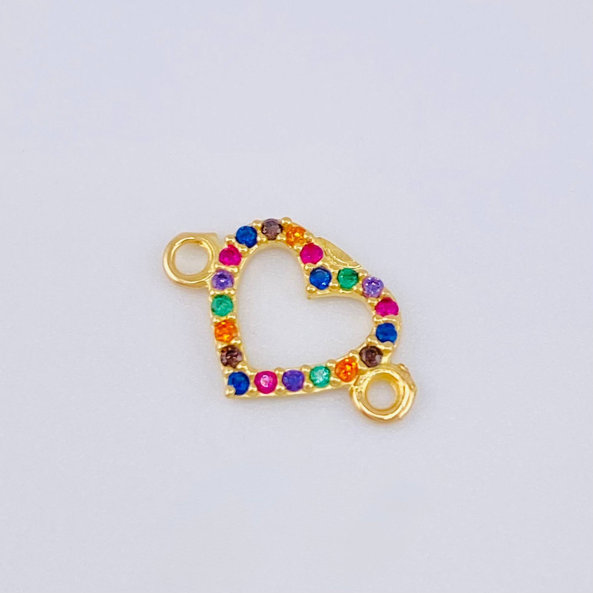 Charm Heart Silhouette 0.45gr / 1/2 in / 18K Yellow Gold *