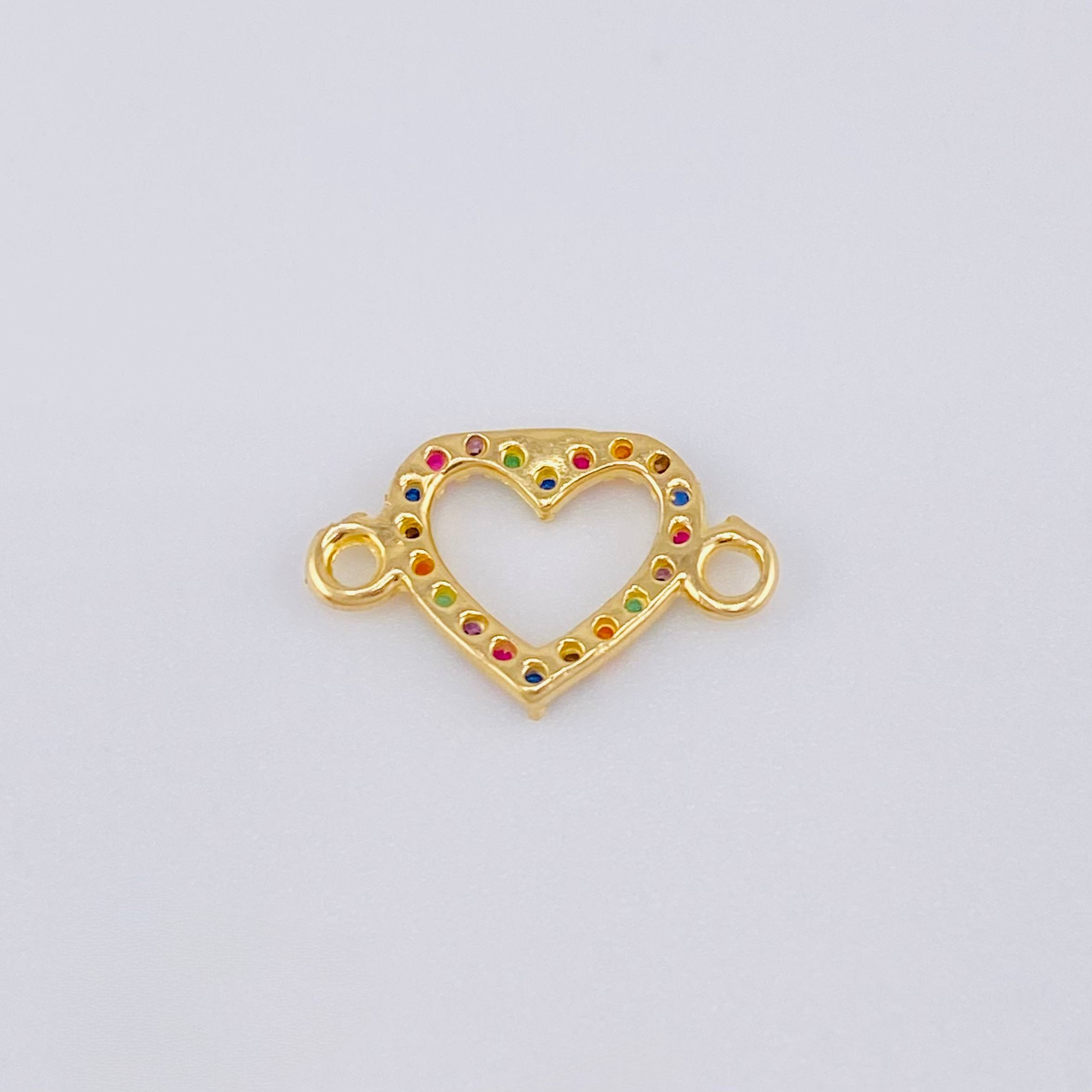 Charm Heart Silhouette 0.45gr / 1/2 in / 18K Yellow Gold *