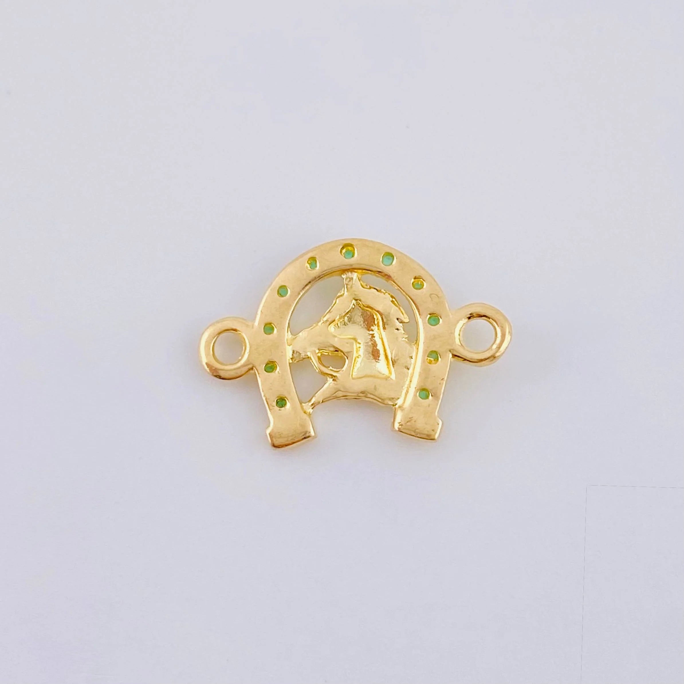 Herraje Herradura Cabeza De Caballo 1.05 g / 1/2 in Oro Amarillo 18K