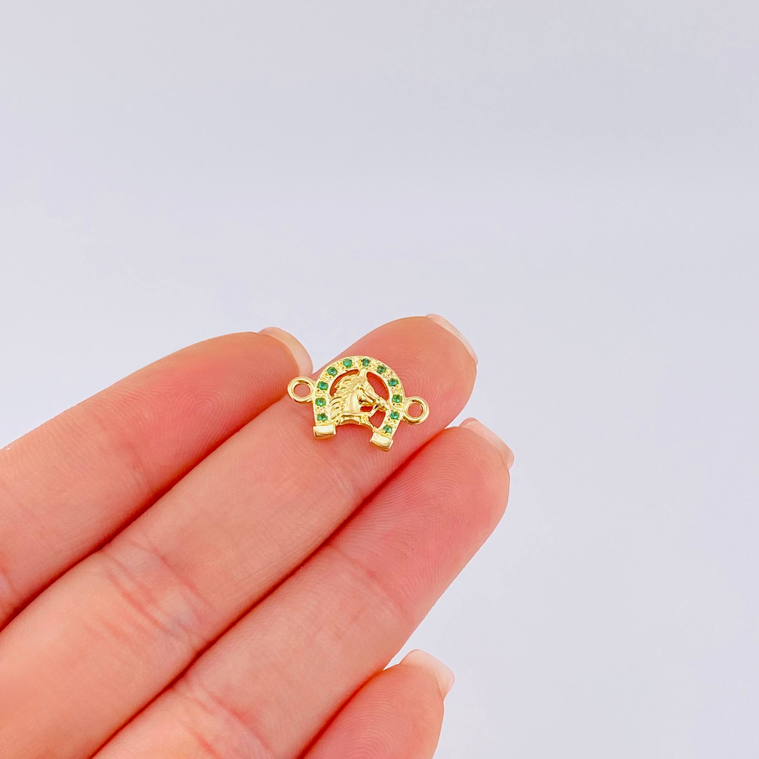 Horse Shoe Pendant 1.15 g / 3/4 in 18K Yellow Gold