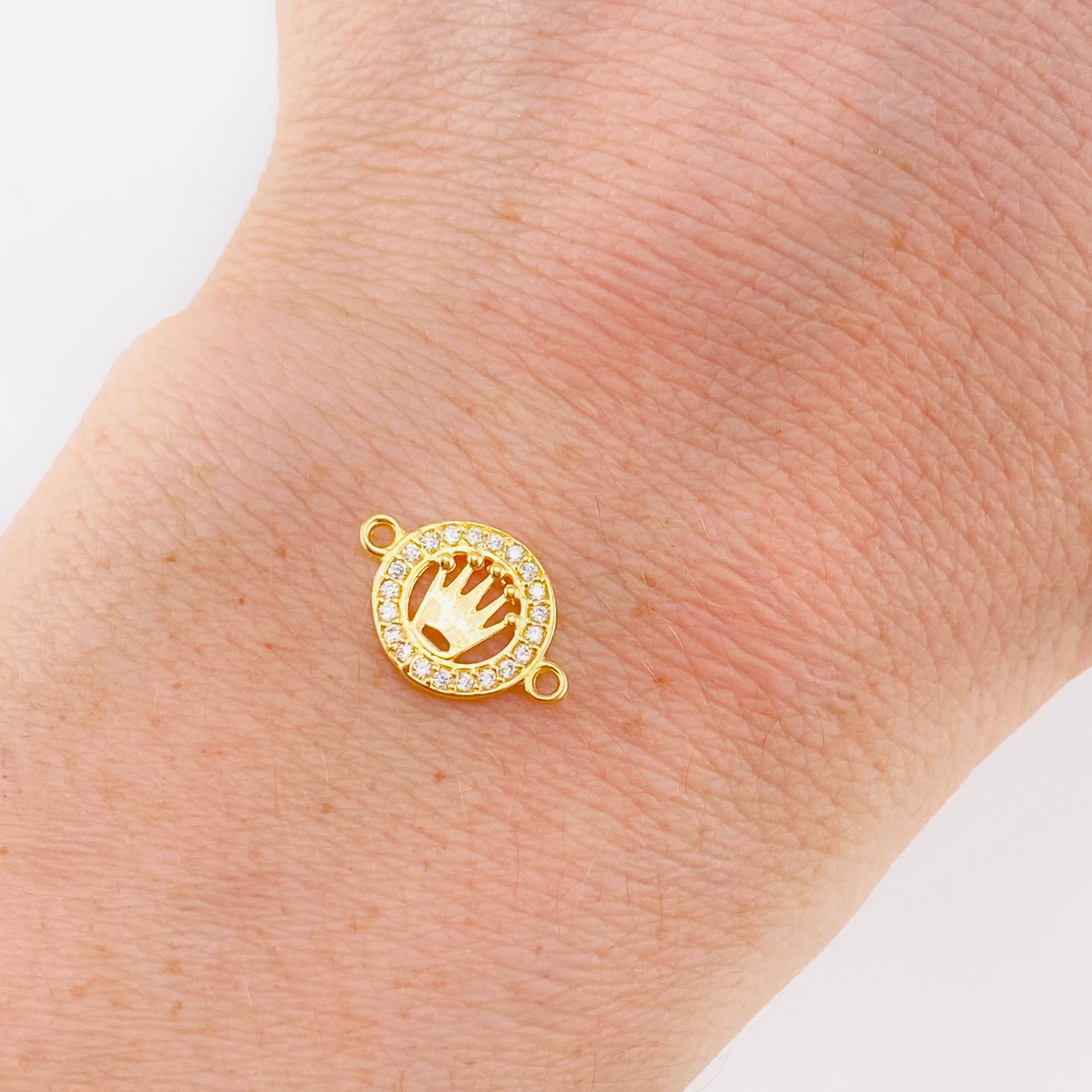 Herraje Corona Circular Tupida 0.65gr / 1/2 in / Oro Amarillo 18K *