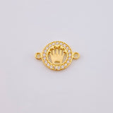 Herraje Corona Circular Tupida 0.65gr / 1/2 in / Oro Amarillo 18K *