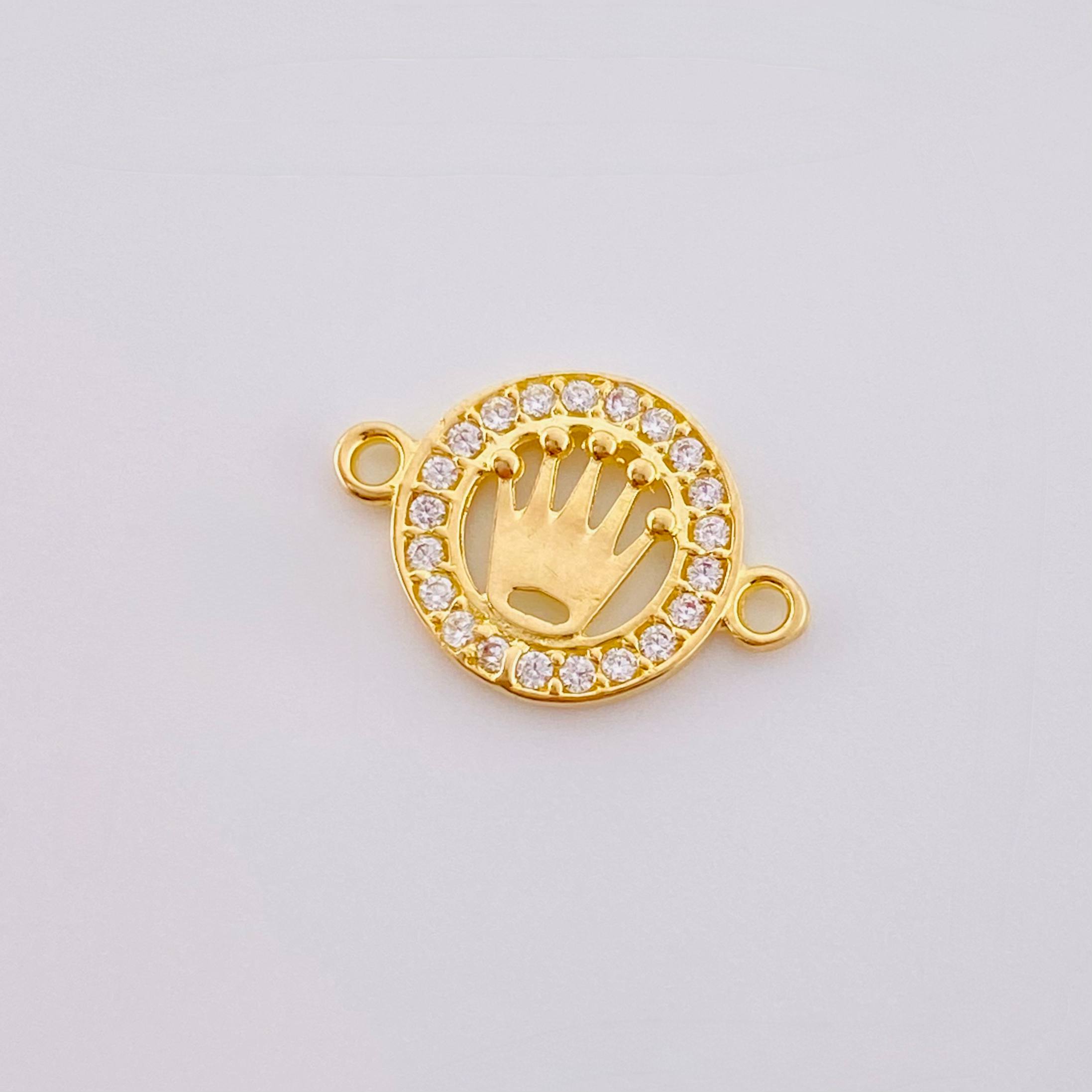 Herraje Corona Circular Tupida 0.65gr / 1/2 in / Oro Amarillo 18K *