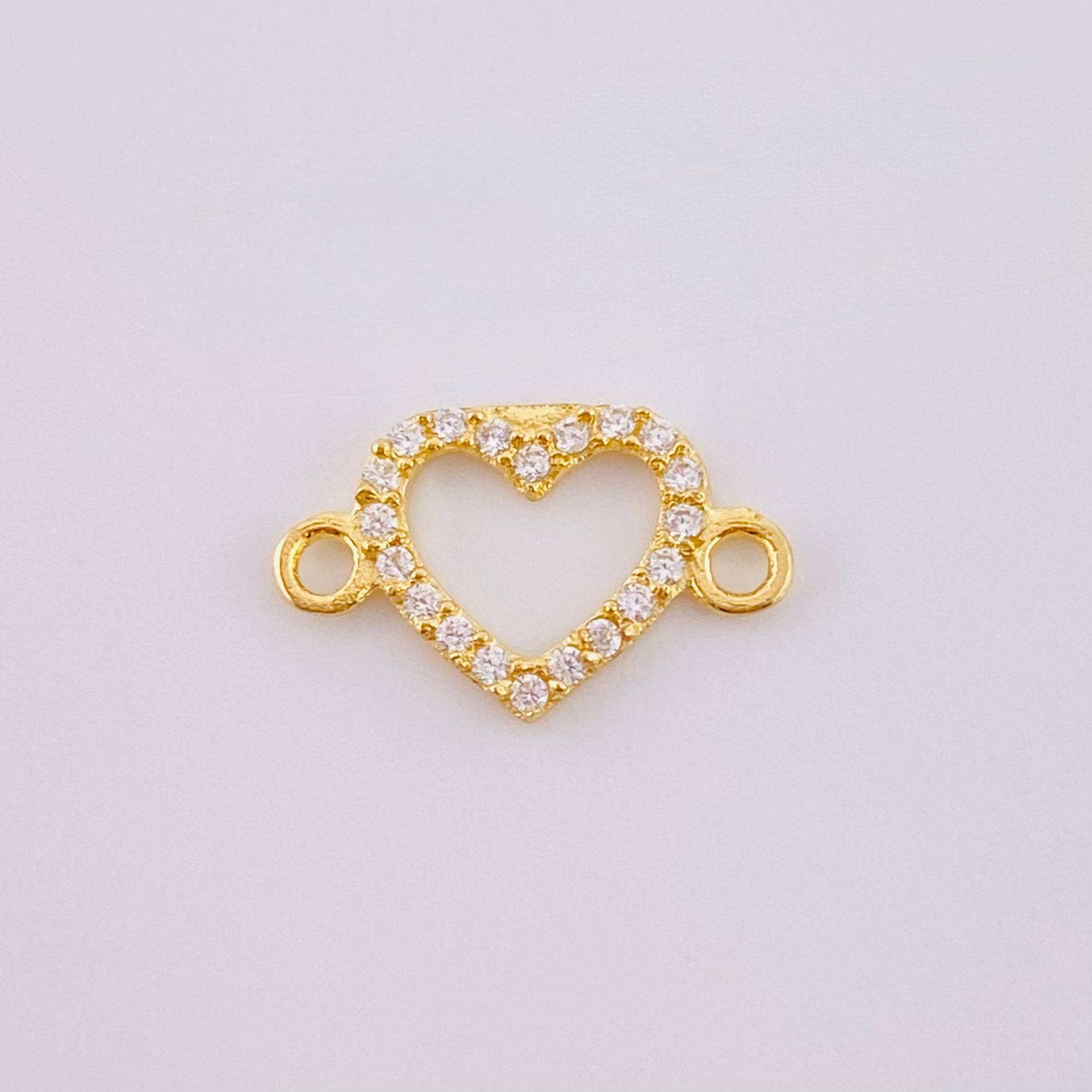 Charm Heart Silhouette 0.4gr / 1/2 in / 18K Yellow Gold *