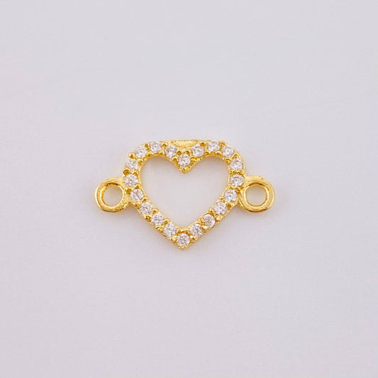 Charm Heart Silhouette 0.4gr / 1/2 in / 18K Yellow Gold *