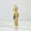 Dije San Judas Tadeo Silueta 3.5gr / 3.6cm / Mate Circones Verdes Blancos Oro Amarillo 18K