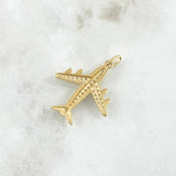Pendant Airplane 2.9gr / 3.1cm / White Zircons 18K Yellow Gold