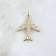 Pendant Airplane 2.95gr / 3.1cm / White Zircons 18K Yellow Gold