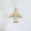 Pendant Airplane 2.9gr / 3.1cm / White Zircons 18K Yellow Gold