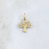 Dije Arból 1.15gr / 1.9cm / Circones Blancos Oro Amarillo 18K