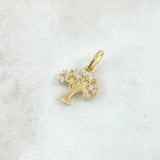 Dije Arból 1.15gr / 1.9cm / Circones Blancos Oro Amarillo 18K