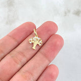 Dije Arból 1.15gr / 1.9cm / Circones Blancos Oro Amarillo 18K