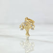 Dije Arból 1.15gr / 1.9cm / Circones Blancos Oro Amarillo 18K