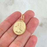 Dije Virgen Del Carmen 2gr / 3.3cm / Ovalo Bordeado Oro Amarillo 18K *