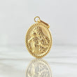 Dije Virgen Del Carmen 2gr / 3.3cm / Ovalo Bordeado Oro Amarillo 18K *