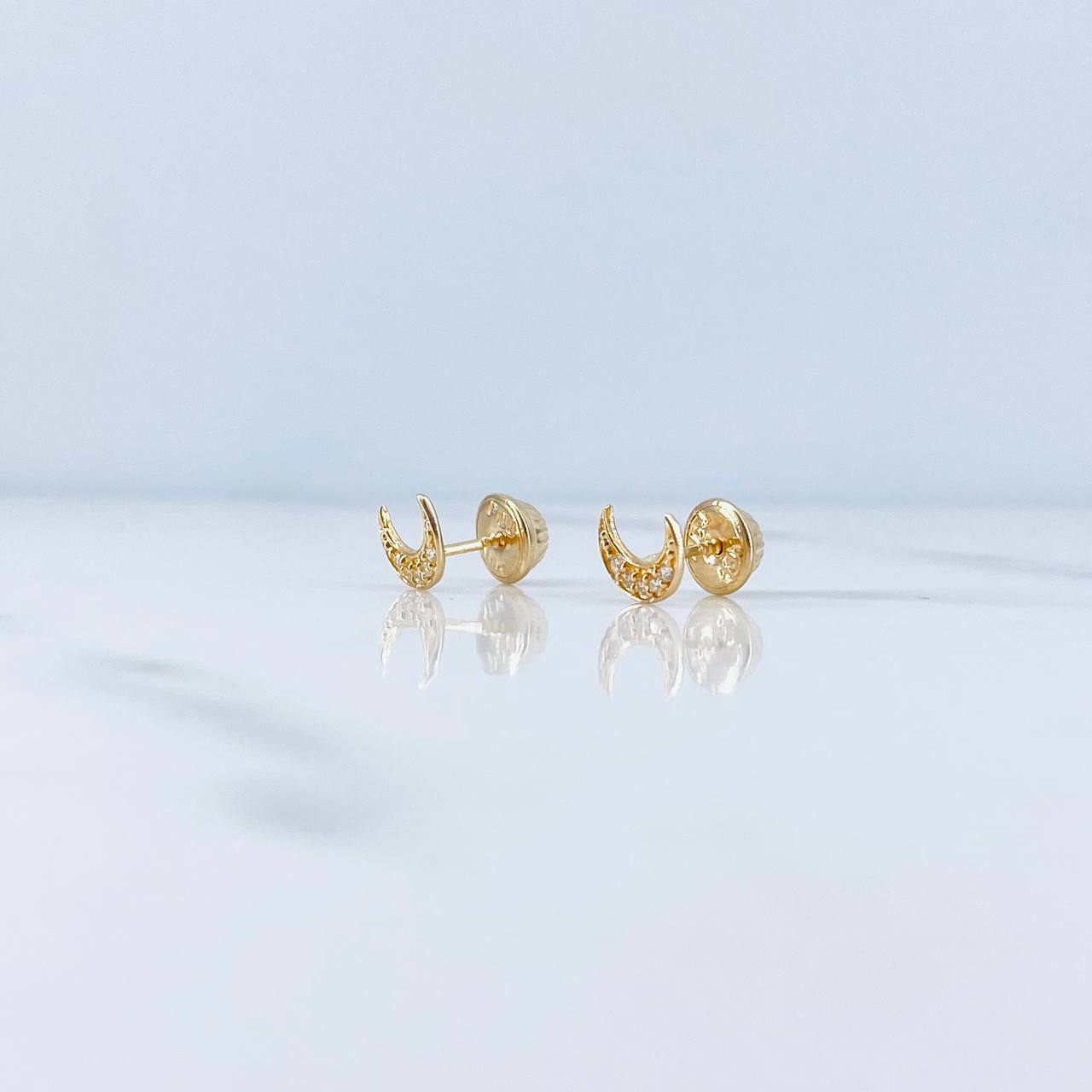 Topos Luna 0.65gr / Circones Blancos Oro Amarillo 18K &