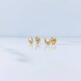 Topos Luna 0.65gr / Circones Blancos Oro Amarillo 18K &