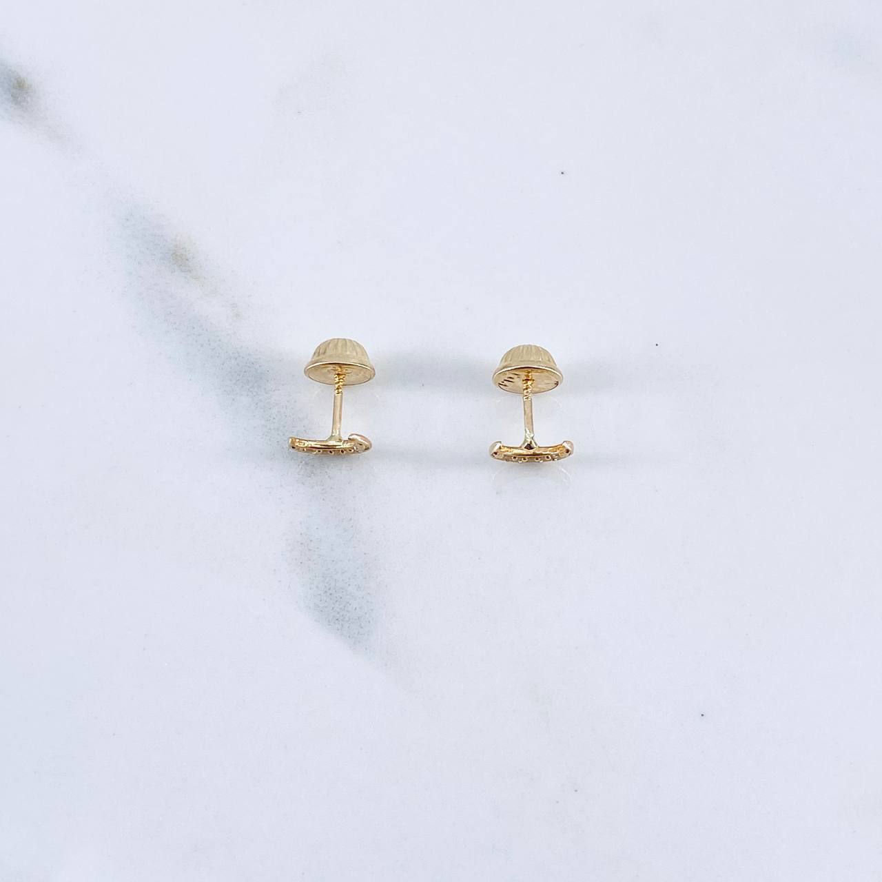 Topos Luna 0.65gr / Circones Blancos Oro Amarillo 18K &