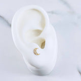 Topos Luna 0.65gr / Circones Blancos Oro Amarillo 18K &