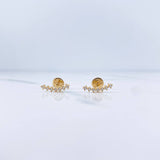 Stud Earrings Line 0.75gr / White Zircons 18K Yellow Gold &