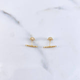Stud Earrings Line 0.75gr / White Zircons 18K Yellow Gold &