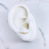 Stud Earrings Line 0.75gr / White Zircons 18K Yellow Gold &
