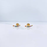 Topos Linea 0.75gr / Circones De Colores Oro Amarillo 18K &