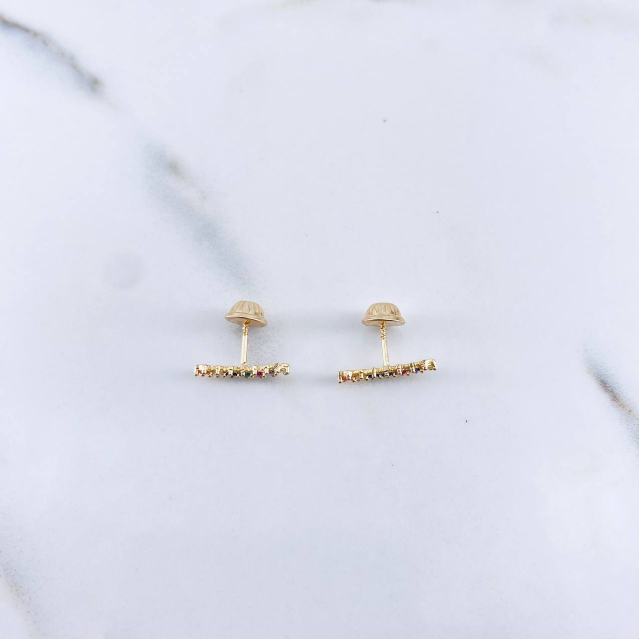 Topos Linea 0.75gr / Circones De Colores Oro Amarillo 18K &