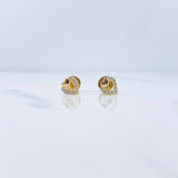 Topos Silueta Corazon 0.75gr / Circones Blancos Oro Amarillo 18K $
