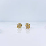 Stud Earrings Bear Earrings 0.75gr / White Zirconia 18K Yellow Gold &
