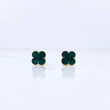 Topos Trebol  1.25gr / 8mm Resina Verde Oro Amarillo 18K &