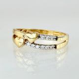 Anillo Carril Corazones 2.35gr / T7 / Oro Amarillo 18K