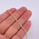 Pulso Figaro 1g / 7 1/2 in / 2.6mm Oro Amarillo 18K