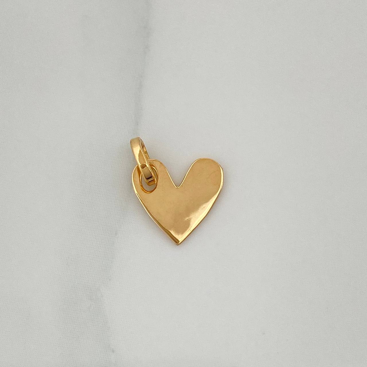 Dije Placa Corazón 0.4gr / 1/2 in / Oro Amarillo 18K %