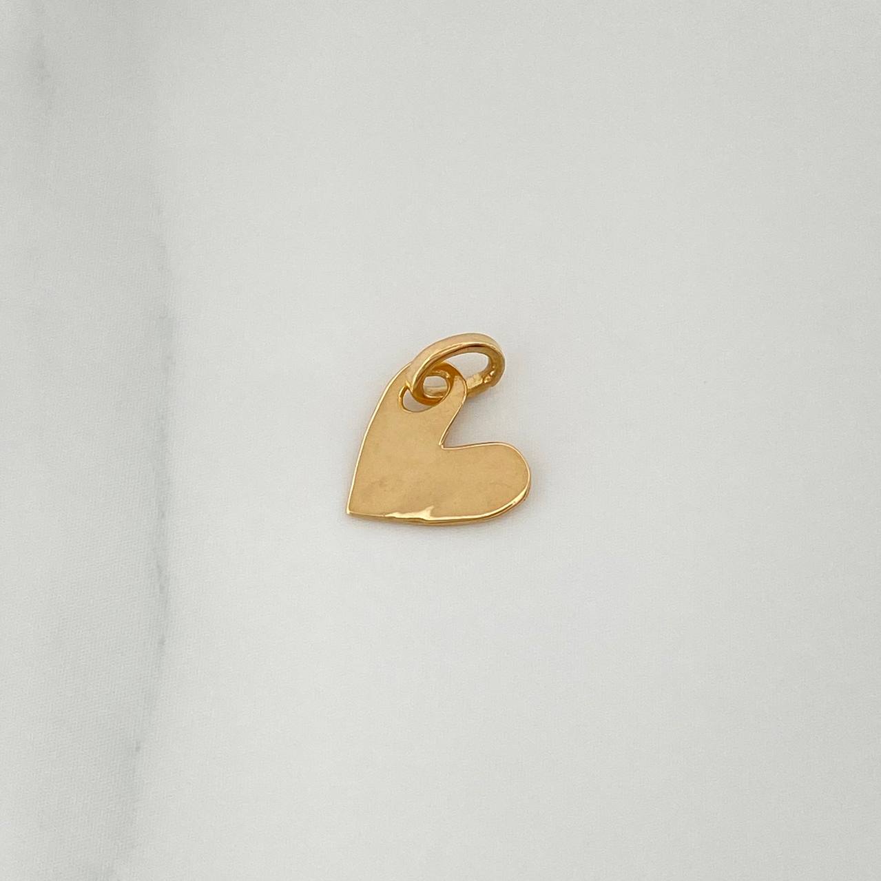 Dije Placa Corazón 0.4gr / 1/2 in / Oro Amarillo 18K %