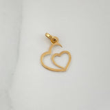 Dije Silueta Corazón Doble 0.25gr / 1/2 in / Oro Amarillo 18K %