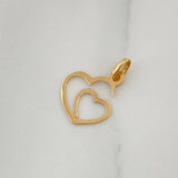 Dije Silueta Corazón Doble 0.25gr / 1/2 in / Oro Amarillo 18K %
