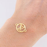 Charm Circle Letter 0.4 g / 3/4 in Yellow Gold 18K