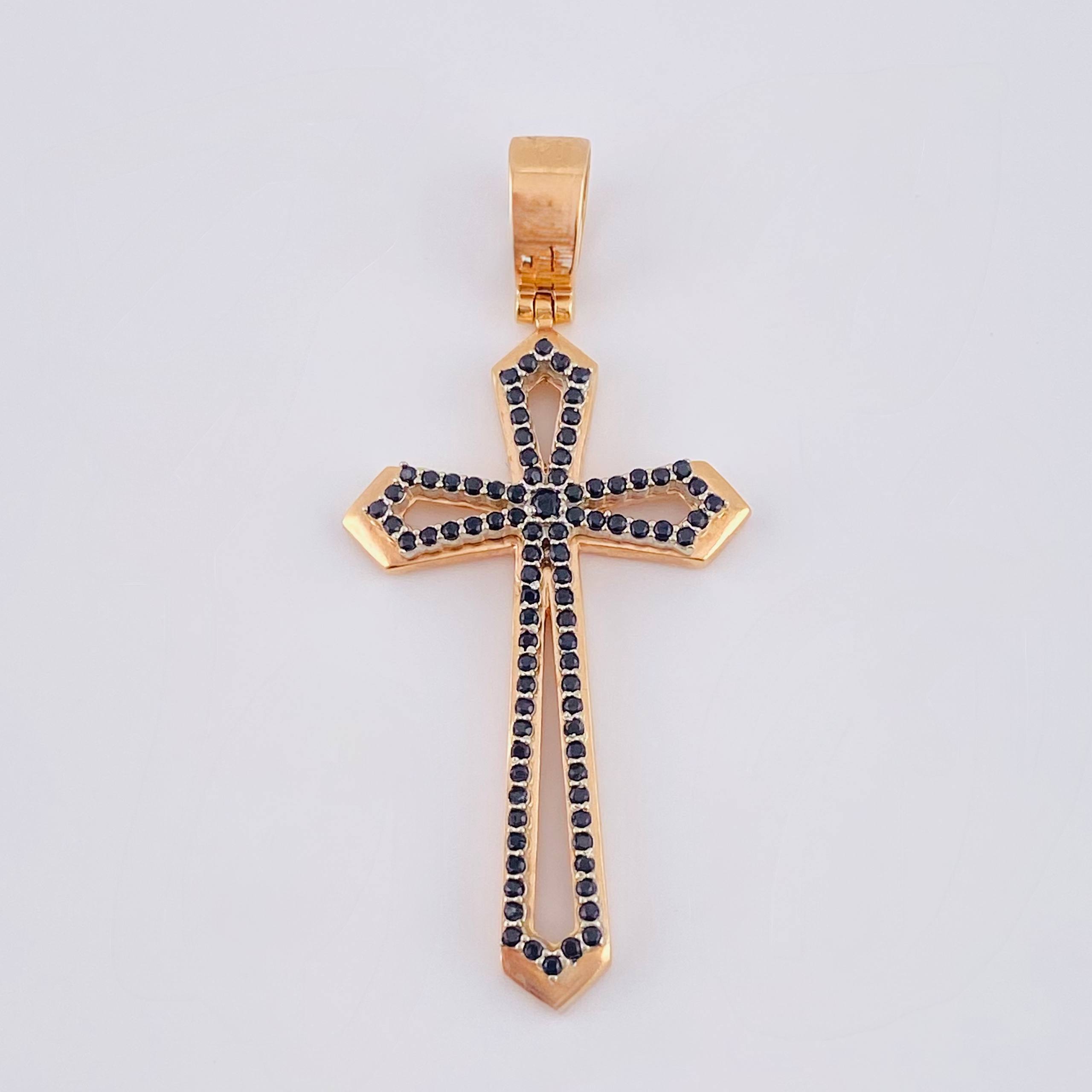 Dije Cruz Romana 10.2gr / 2 1/4 in / Oro Rosa 18K ©