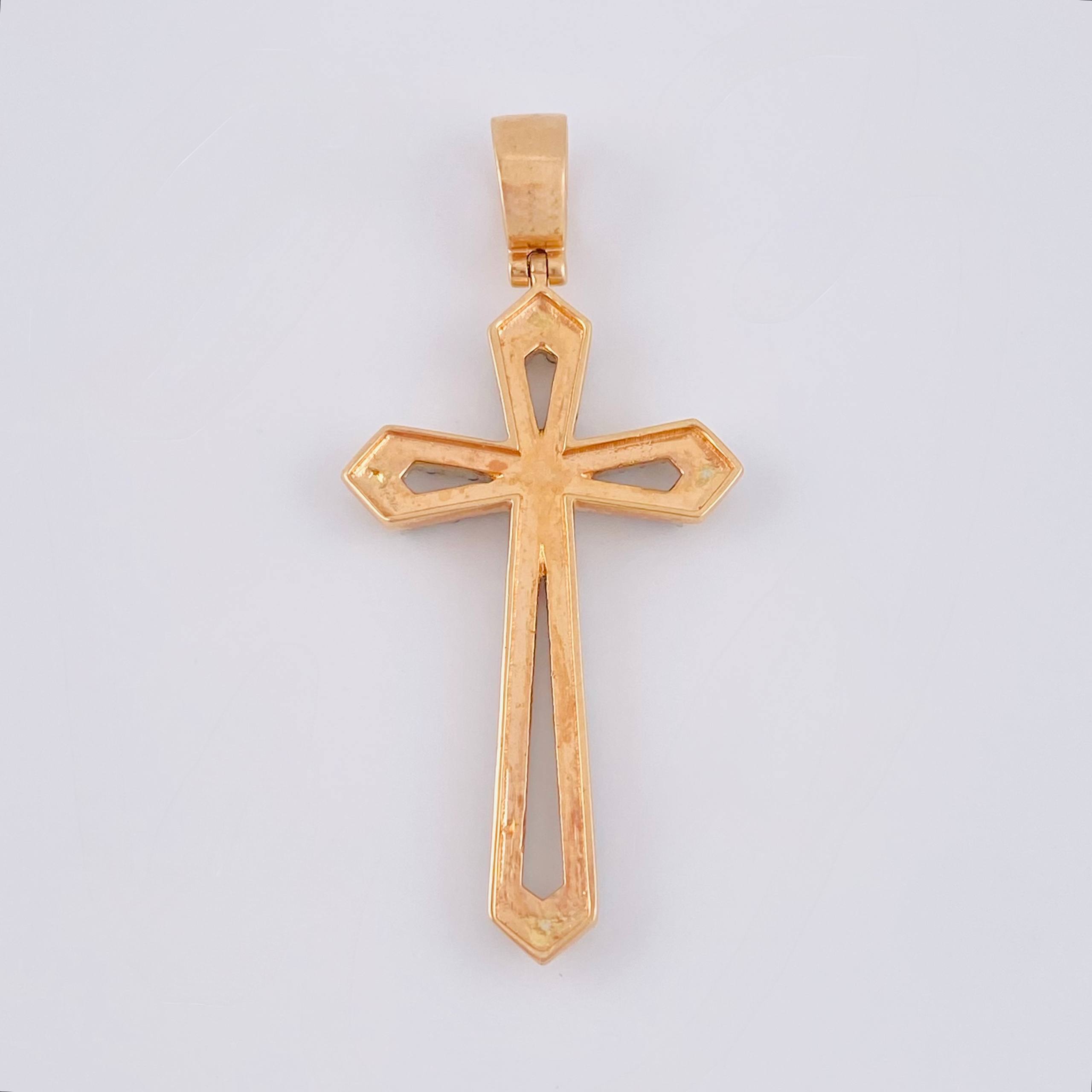 Dije Cruz Romana 10.2gr / 2 1/4 in / Oro Rosa 18K ©