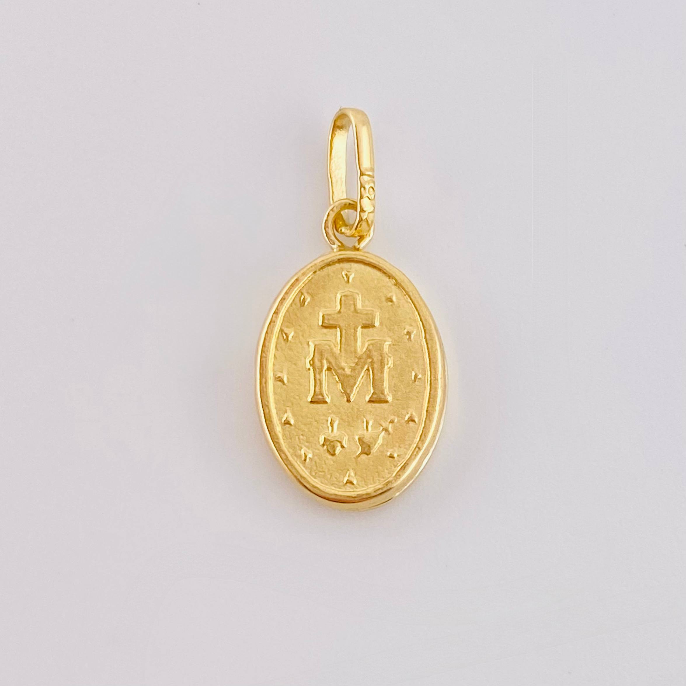 Pendant Miraculous Virgin 0.55 g / 3/4 in 18K Yellow Gold