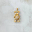 Pendant Articulated Bear 8.6gr / 3.7cm / Bow - White and Blue Zircons 18K Yellow Gold *
