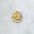 Herraje Marco Caballo 6.05gr / 2.4cm / Circones Blancos  Oro Amarillo 18K *