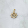 Dije Timon  2.75gr / 2.7cm / Circon Negro Dos Oros Amarillo Blanco 18K *