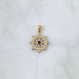 Dije Timon  2.75gr / 2.7cm / Circon Negro Dos Oros Amarillo Blanco 18K *