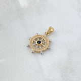 Dije Timon  2.75gr / 2.7cm / Circon Negro Dos Oros Amarillo Blanco 18K *