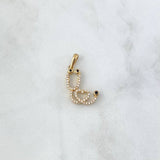 Dije Estetoscopio 2.3gr / 2.6cm / Circones Blancos Y Negros Oro Amarillo 18K *