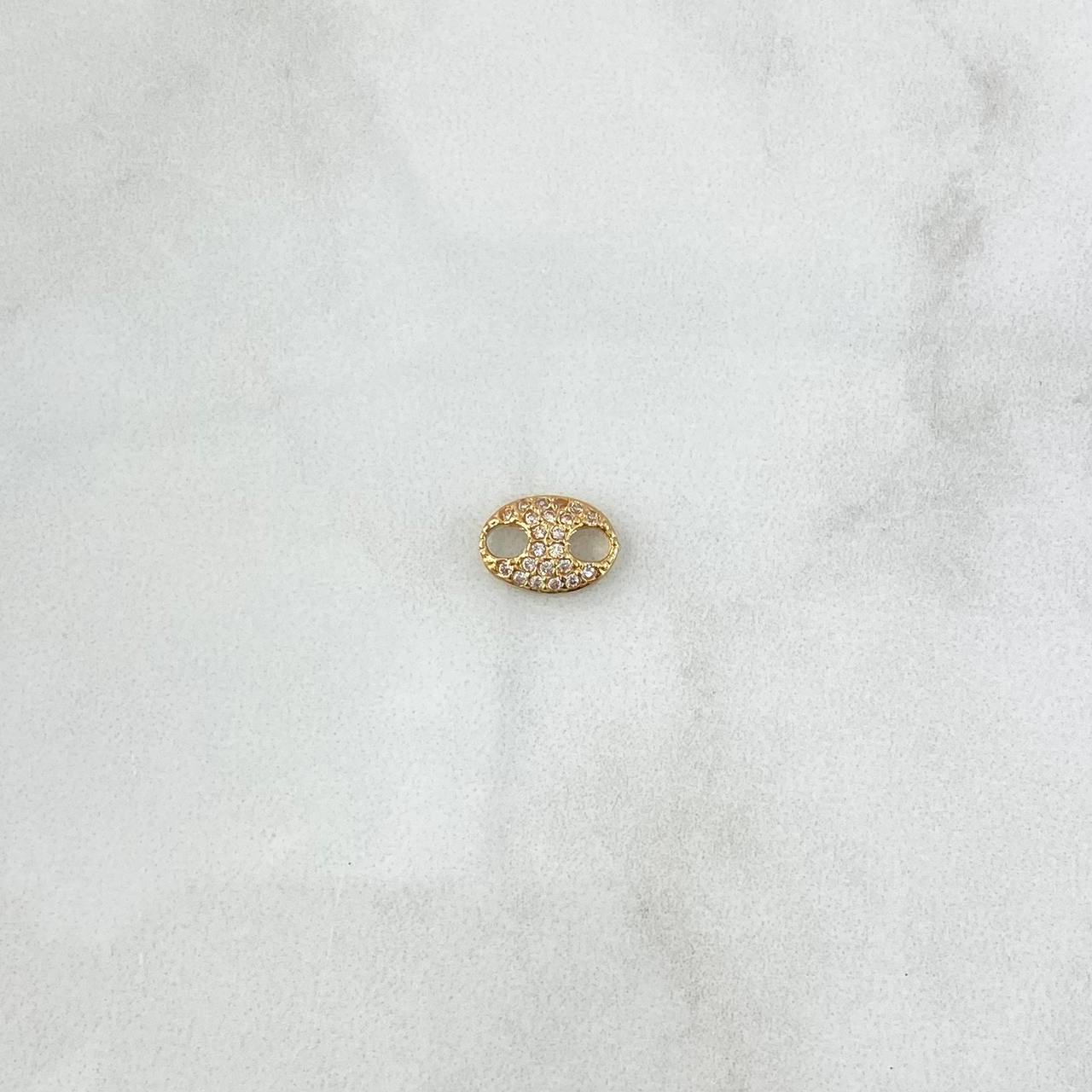 Herraje GC 0.6gr / 1cm / Circones Blancos Oro Amarillo 18K *
