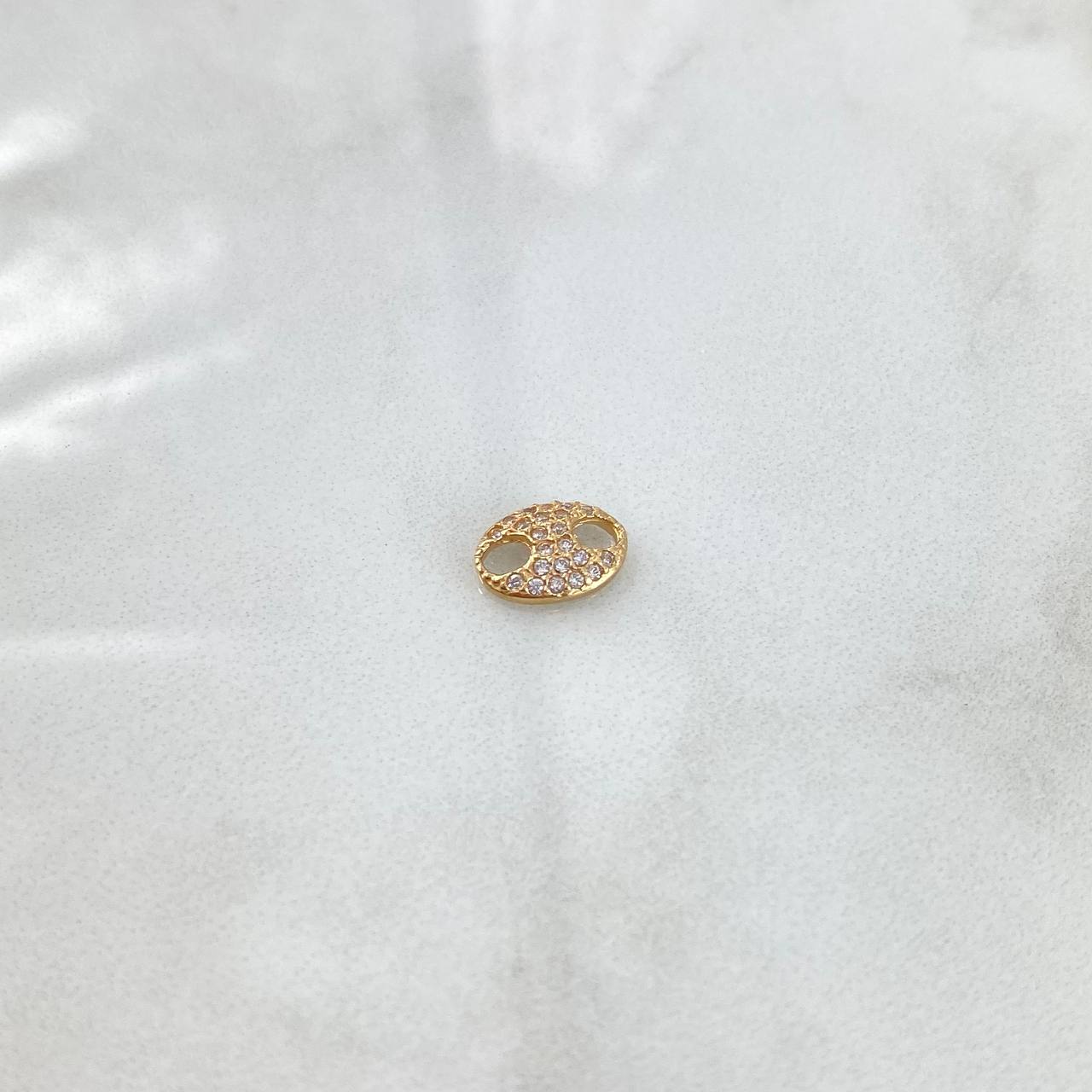 Herraje GC 0.6gr / 1cm / Circones Blancos Oro Amarillo 18K *